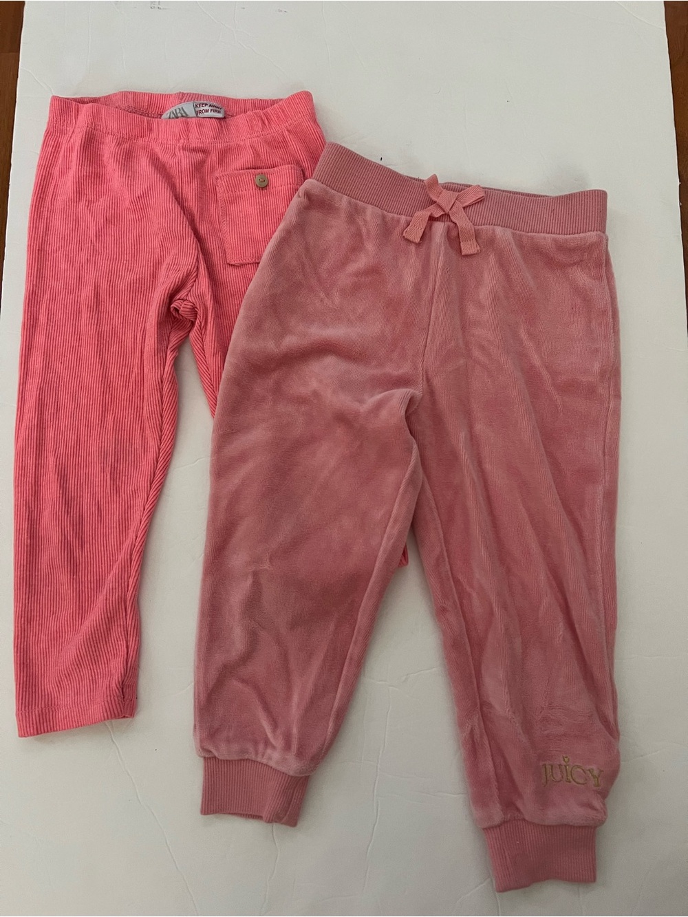 2T Toddler Girls Pants Leggings Bundle of 2 Pink, Zara, Juicy couture